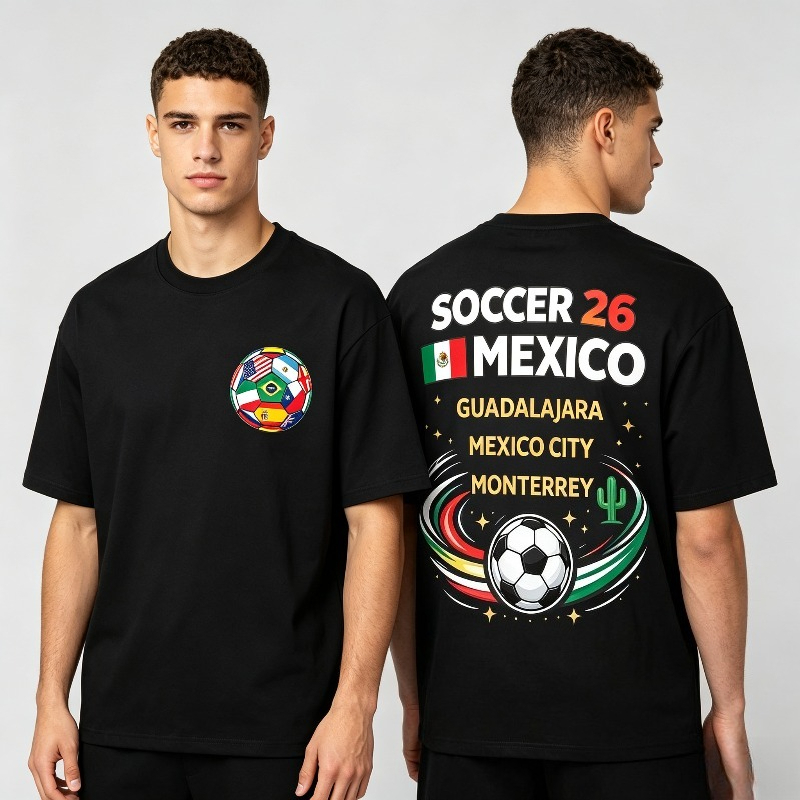 Street Fashion Game - “SOCCER 26 MEXICO” T-shirt met print,