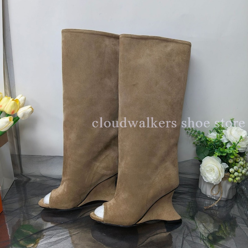 Street Fashion Walking - Nieuwe Peep Toe Suède Strange Heel