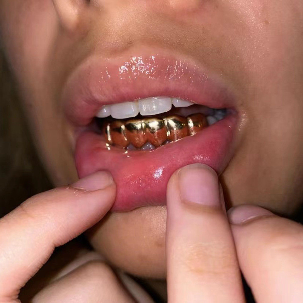 Street Fashion Jewelry - RACHELZ 6/6 Hip Hop Goud Kleur