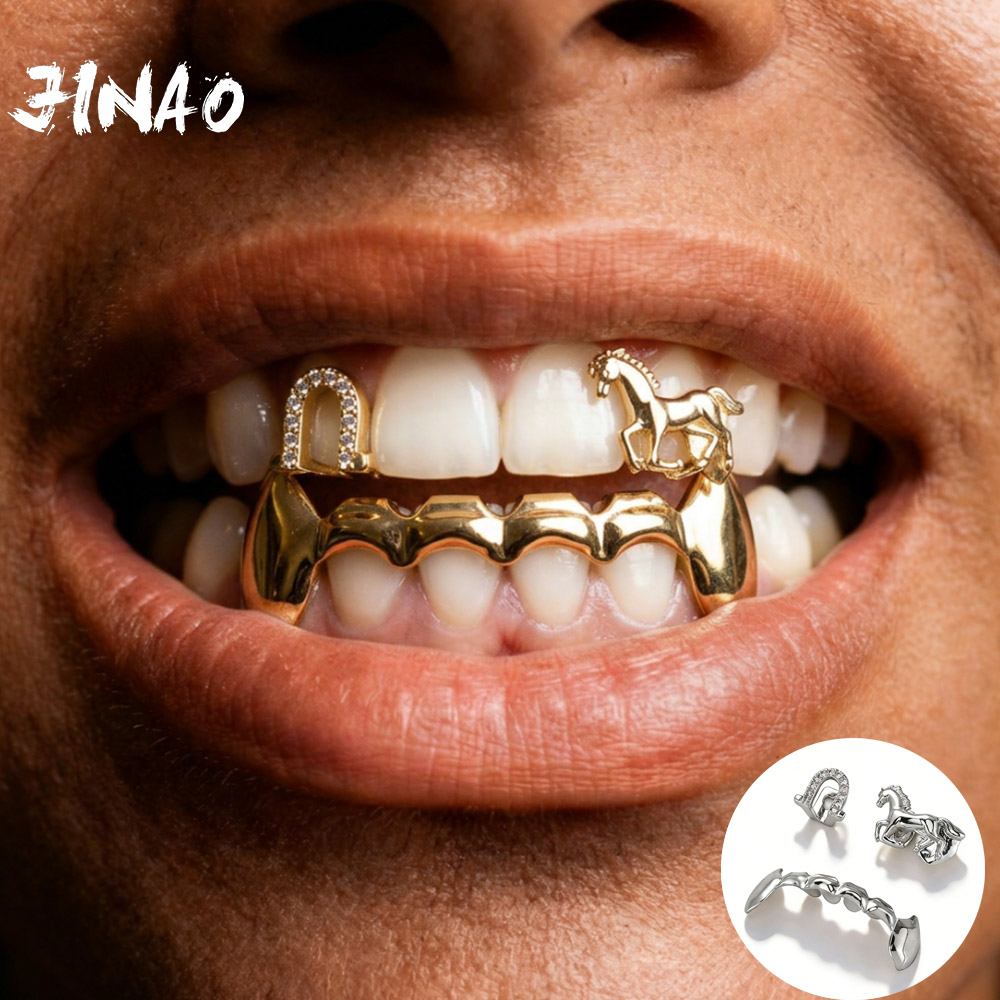 Street Fashion Jewelry - JINAO Hip Hop 3-delige tandenset met