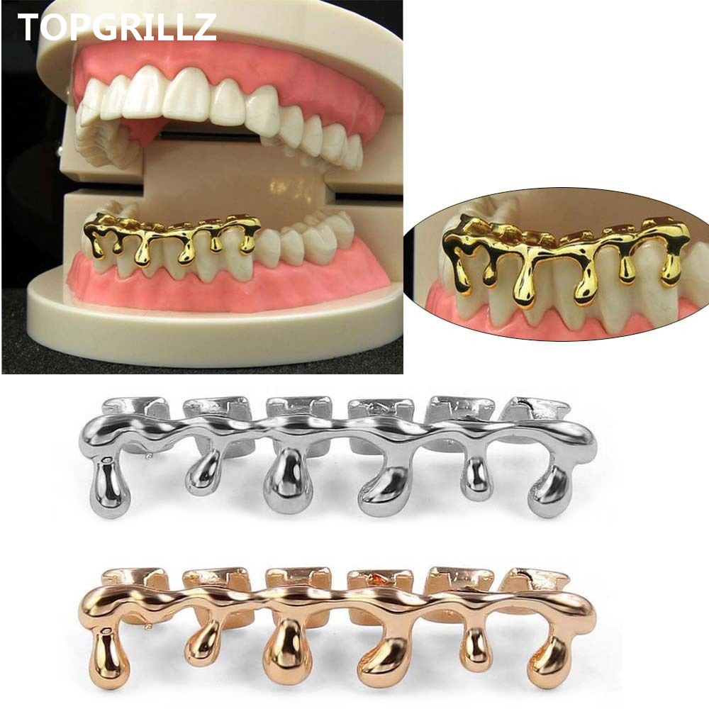 Street Fashion Jewelry - TOPGRILLZ Fit Licht Geel Goud Kleur