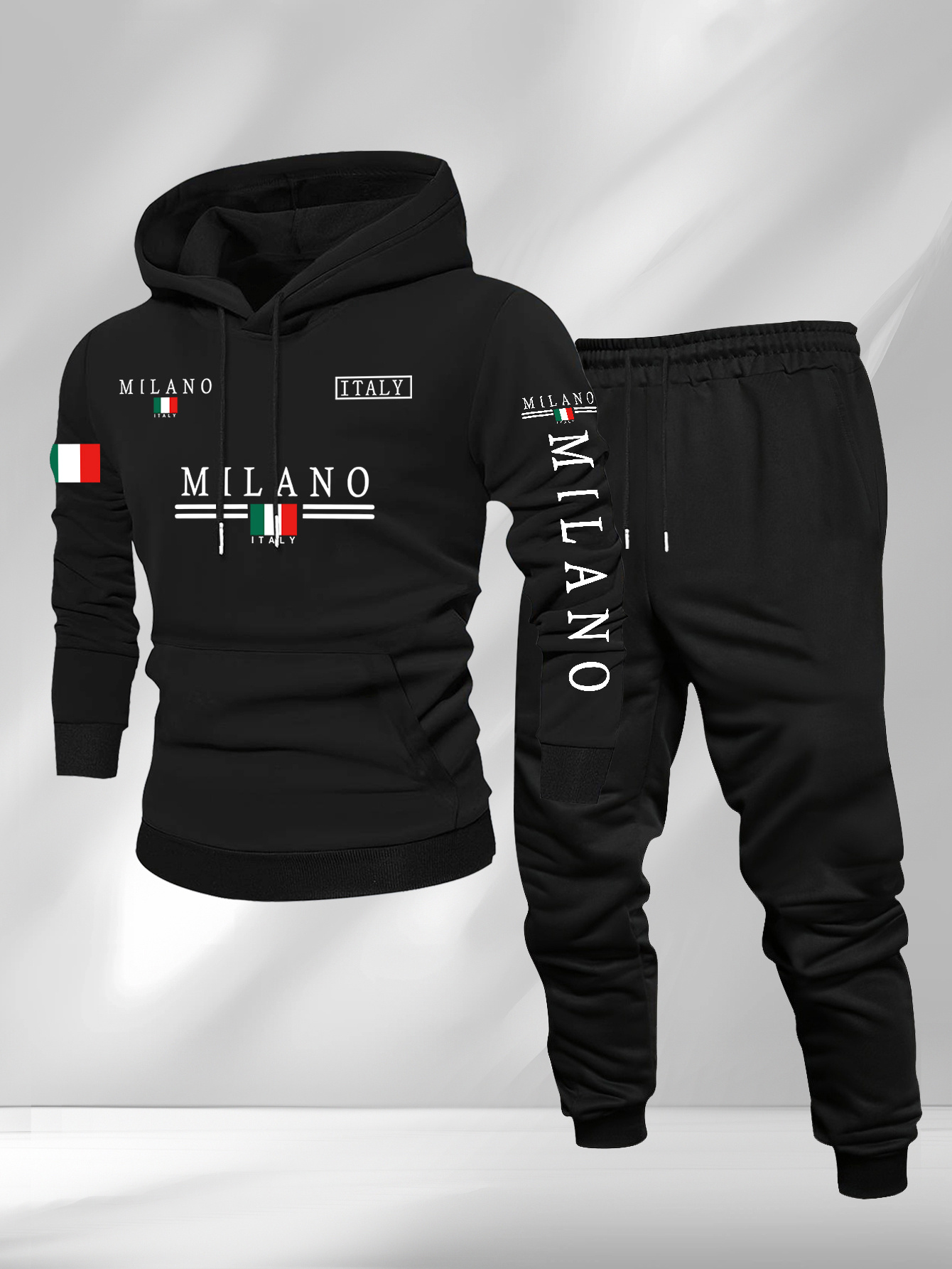 Street Fashion Milano - Mode Milano Italië Vlag Letter Print