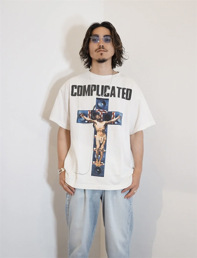 Street Fashion Co - Vintage Retro Tops Cross Print Ronde