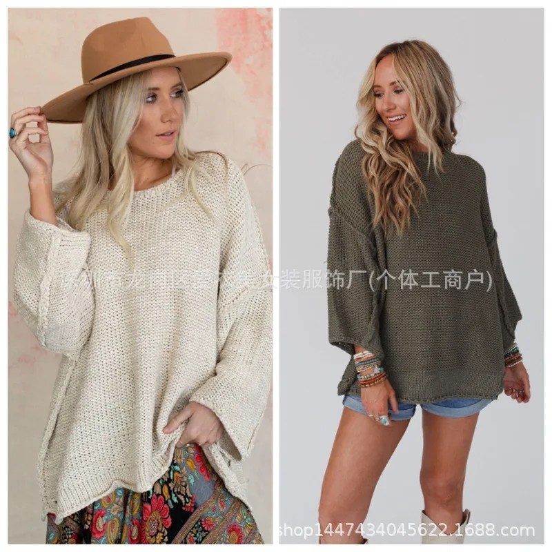 Italy Fashion Street - Herfst-winter 2025 nieuwe, loszittende trui met