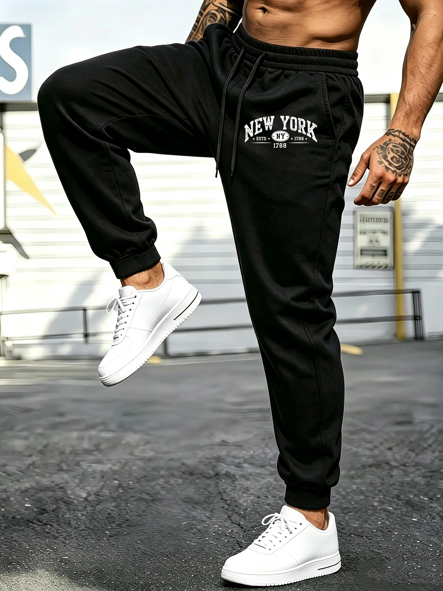 Street Style New York Fashion - Heren joggingbroeken, New York stijl sinds