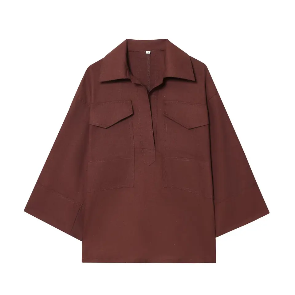 Italy Fashion Street - Revers Dubbele Zak Losse Driekwart Mouw