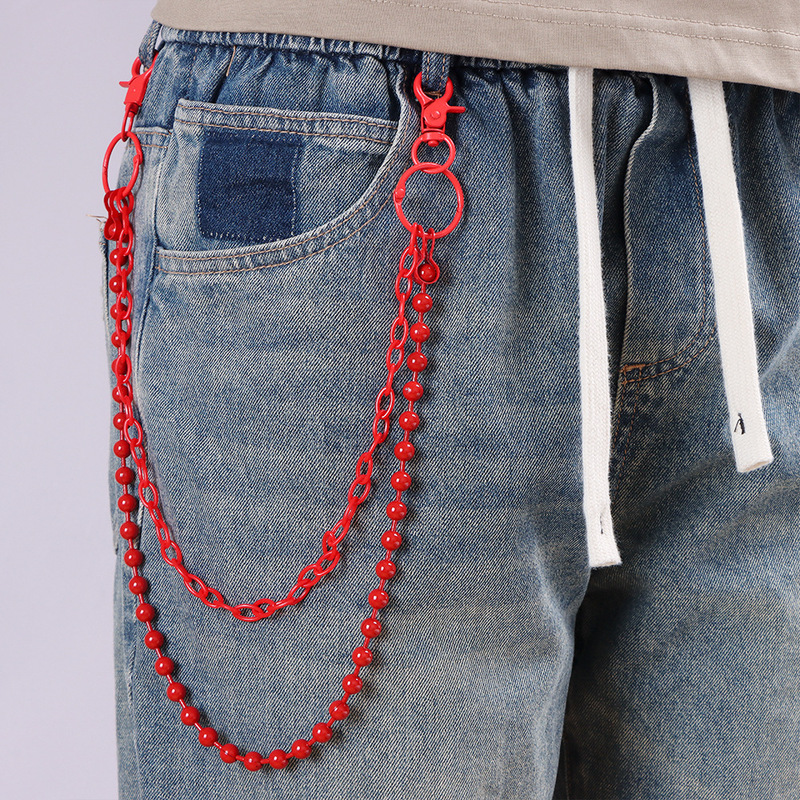 Helderrode kralenbroekketting  - Street Fashion Jewelry recensie en prijs
