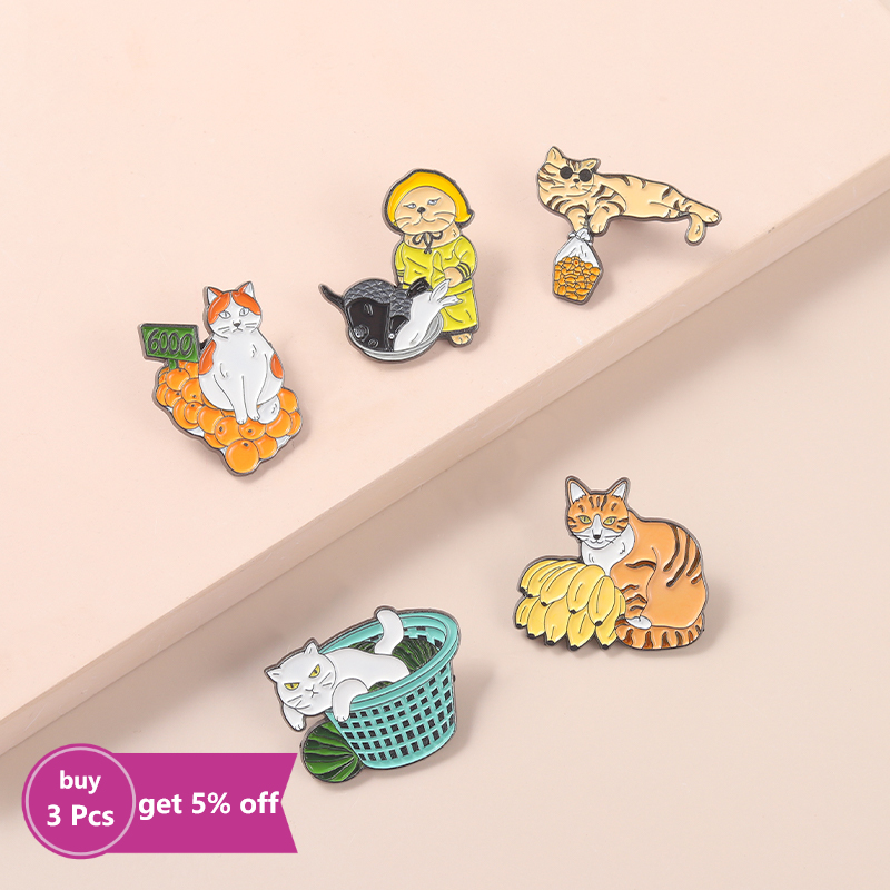 Funny Street Stall Cats Enamel - Street Fashion Vendors recensie en prijs