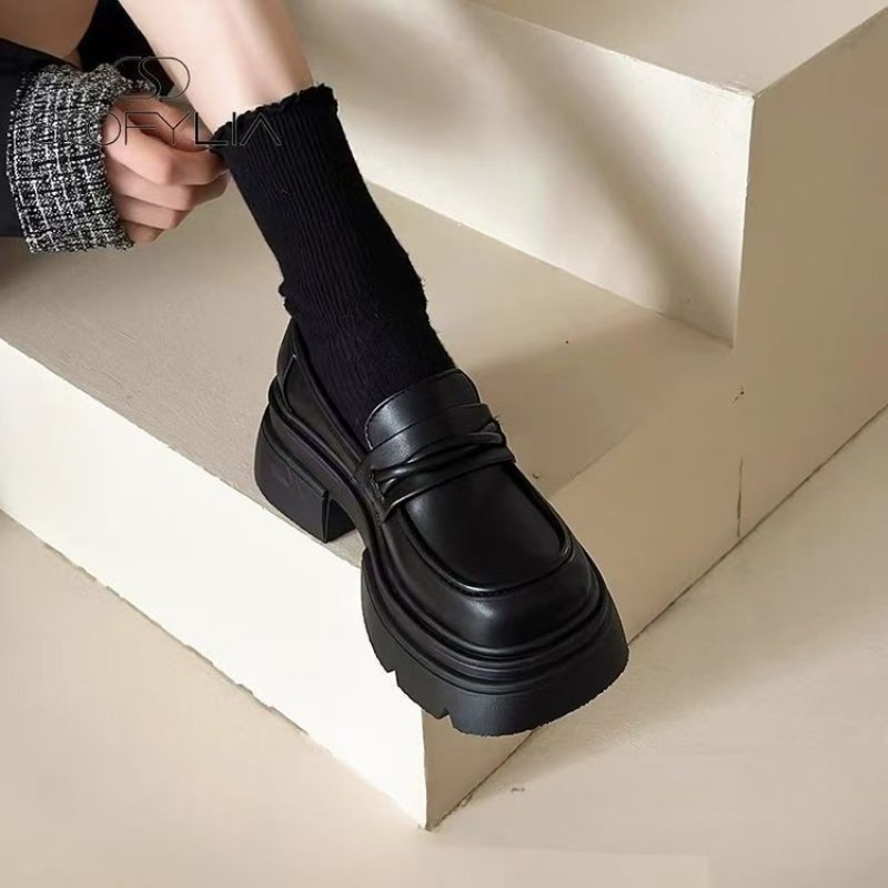 Dames zwarte chunky platform l - Street Fashion Women recensie en prijs